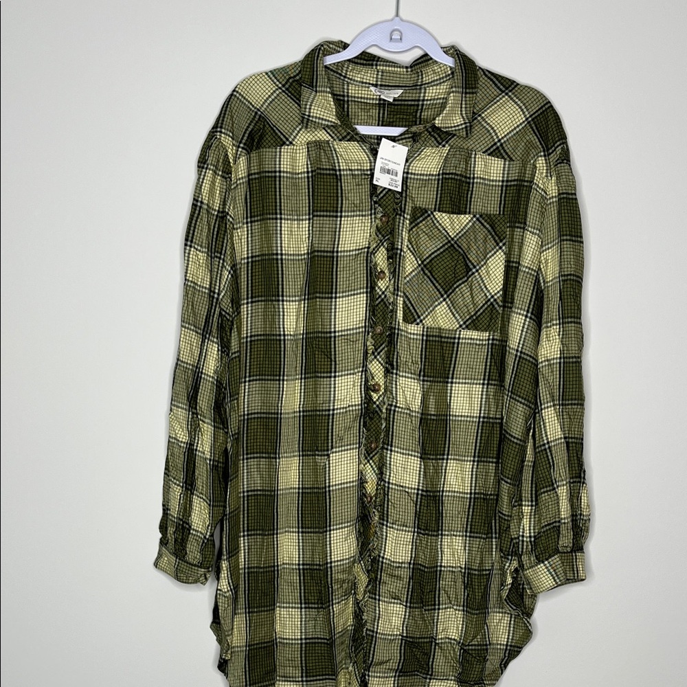 Plaid Button-Up Shirt - Green